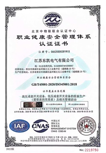职业健康安全管理体系证书